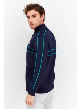 FILA Men Sportswear Fit Long Sleeves Outdoor Sweatshirt, Navy  - Image 3