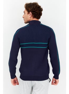 FILA Men Sportswear Fit Long Sleeves Outdoor Sweatshirt, Navy  - Image 4
