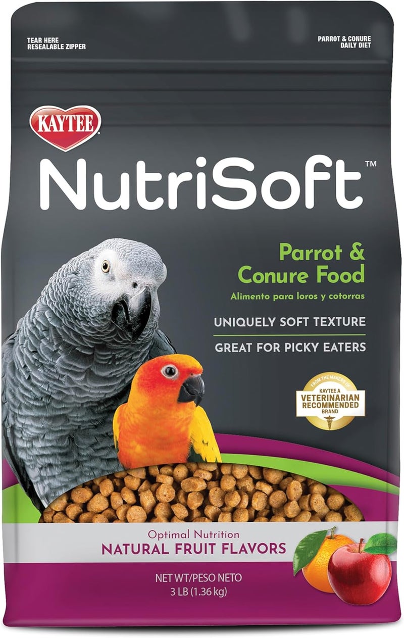 Kaytee Nutri Soft Pet Parrot & Conure Bird Food, 3 Pound - Image 1