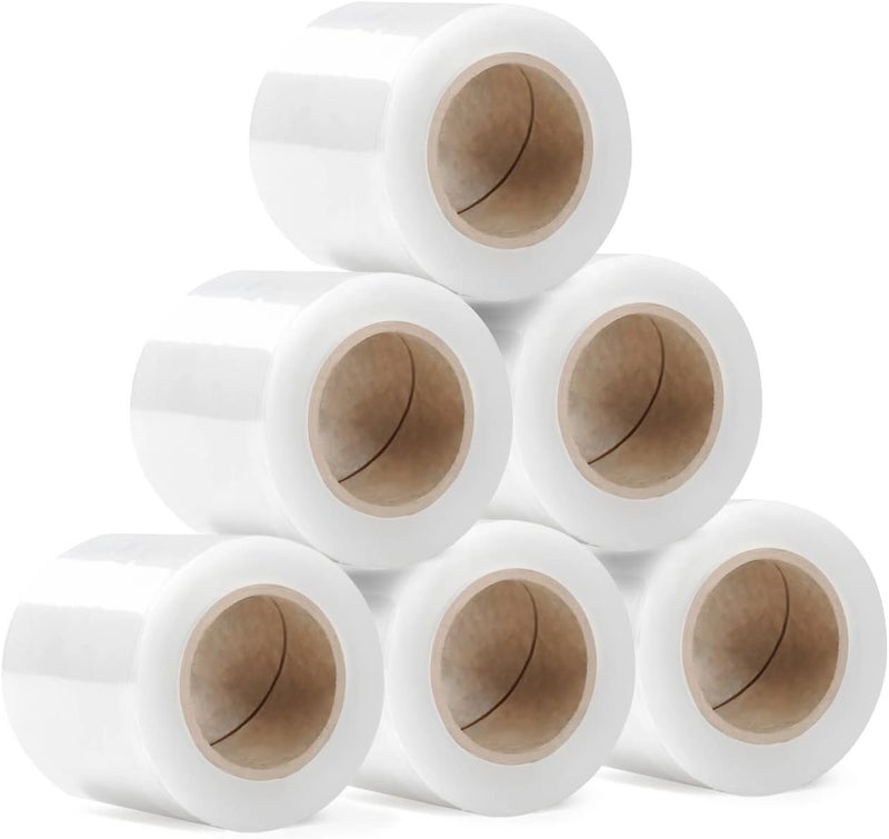 Rago ® Stretch Film Set of 6 Mini Rolls 130 m 6 x 210 g I Transparent Film for Furniture Stretch Film 130 m I Pallet Film Hand Film Wrap Film (23 x 21 x 8 cm) 130 m Length - Image 1
