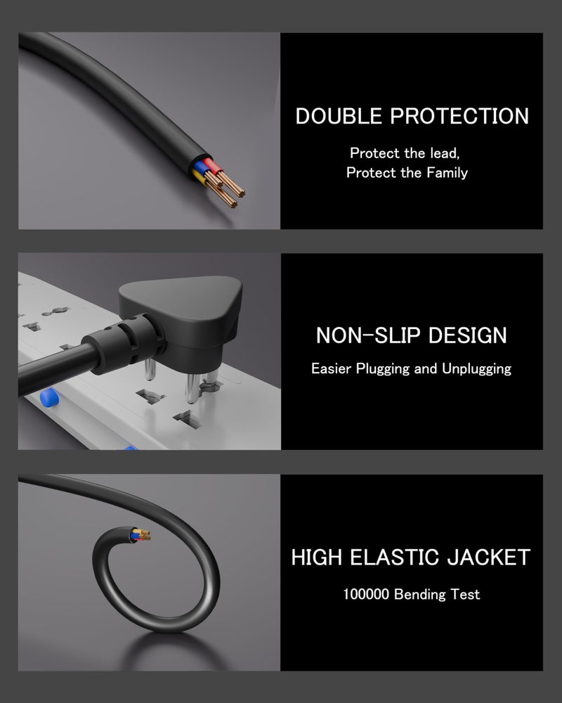FEDUS 1.8 Meter 90 Degree L Shape 3 Pin Computer Power Cable Cord for Desktops, PC, Printers/Monitor - SMPS IEC Mains Cable Black - Image 5