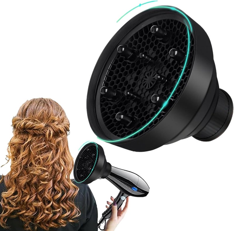 windforgecraft Diffuser Attachment for Hair Dryer - Hair Dryer Concentrator Attachment,Fast Dry Adjustable Concentrator, Frizz- Curls for Curly and Natural Wavy Hair Zalhin - Image 1