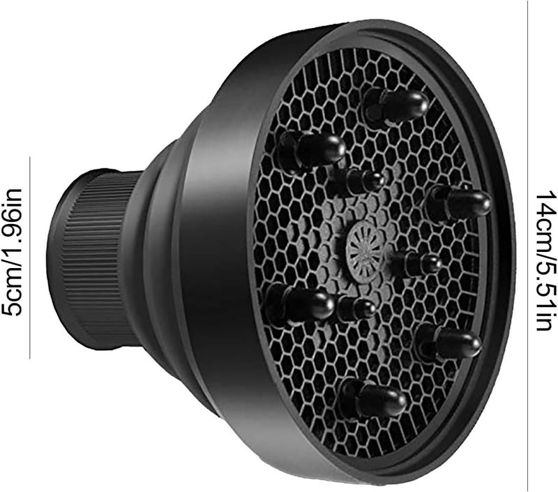 windforgecraft Diffuser Attachment for Hair Dryer - Hair Dryer Concentrator Attachment,Fast Dry Adjustable Concentrator, Frizz- Curls for Curly and Natural Wavy Hair Zalhin - Image 4