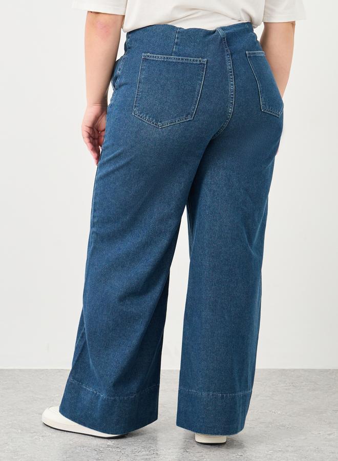 Styli Plus Wide Leg Jeans with Pockets - Image 4