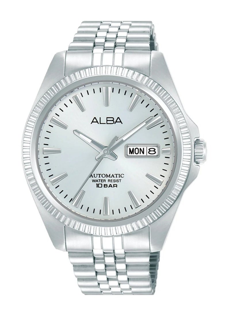 ألبا Mechanical Automatic Men’s Watch AL4791X1, 41 mm Silver Dial, Stainless Steel Case & Bracelet, 100 m WR - Image 1