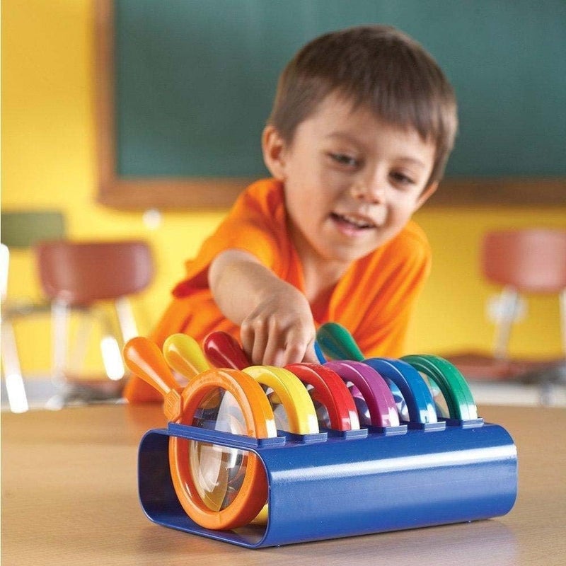 Learning Resources Primary Science Jumbo Magnifiers with Stand - 6 Pieces, Ages 3+, Science Classroom Accessories, Teacher Supplies, Observation Toys for Kids, Back to School Supplies - Image 2
