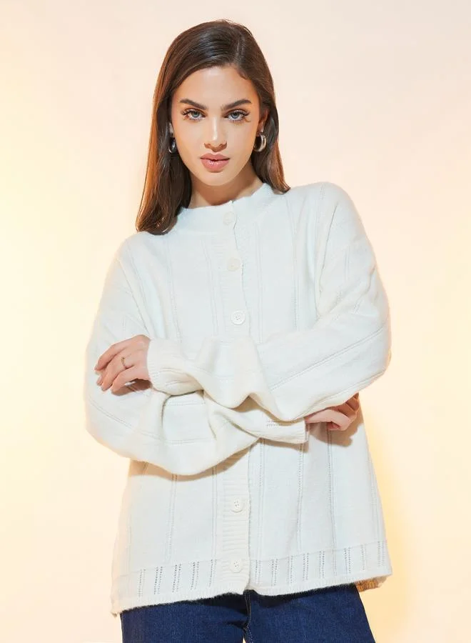 Take Two Solid Long Sleeves Front Button Cardigan