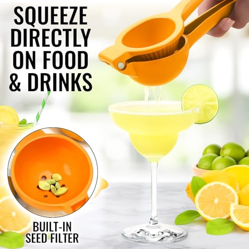 EZYHOME Lemon Squeezer With Lifetime Waranty, Large Citrus Juicer and Lemon Juicer Hand Press Heavy Duty Lime Squeezer Easy Squeeze Manual Juicer Metal Hand Juicer For Making Fresh Juice - Image 5