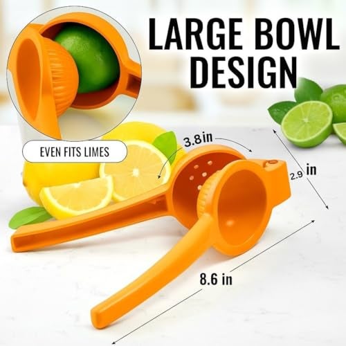 EZYHOME Lemon Squeezer With Lifetime Waranty, Large Citrus Juicer and Lemon Juicer Hand Press Heavy Duty Lime Squeezer Easy Squeeze Manual Juicer Metal Hand Juicer For Making Fresh Juice - Image 2