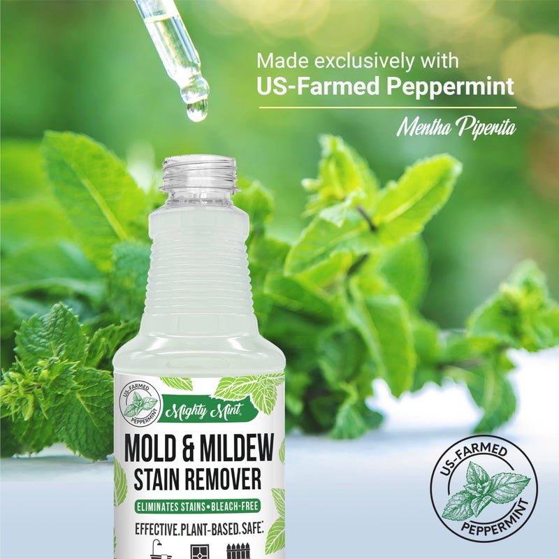 Mighty Mint Mold & Mildew Stain Remover Spray, Rapid Clean for Bathroom, Kitchen, Hard Water, Outdoors, Natural Peppermint Scent, 16oz - Image 5