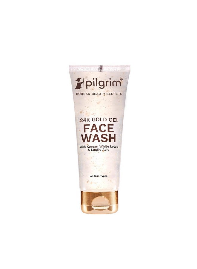 PILGRIM 24K Gold Gel Facewash With Korean White Lotus & Lactic Acid 80Ml | Face Wash For Glowing Skin | Reduce Dark Spot And Improves Skin Texture | Removes Dullness | For All Skin Types  - Image 1