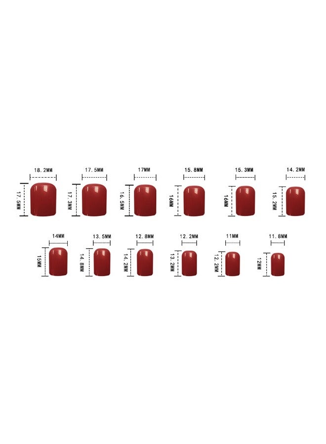 24-Piece False Nails French Press On Nails Acrylic Full Cover Medium Length Glossy Tips Sets Nude Color For Women And Girls - Image 5