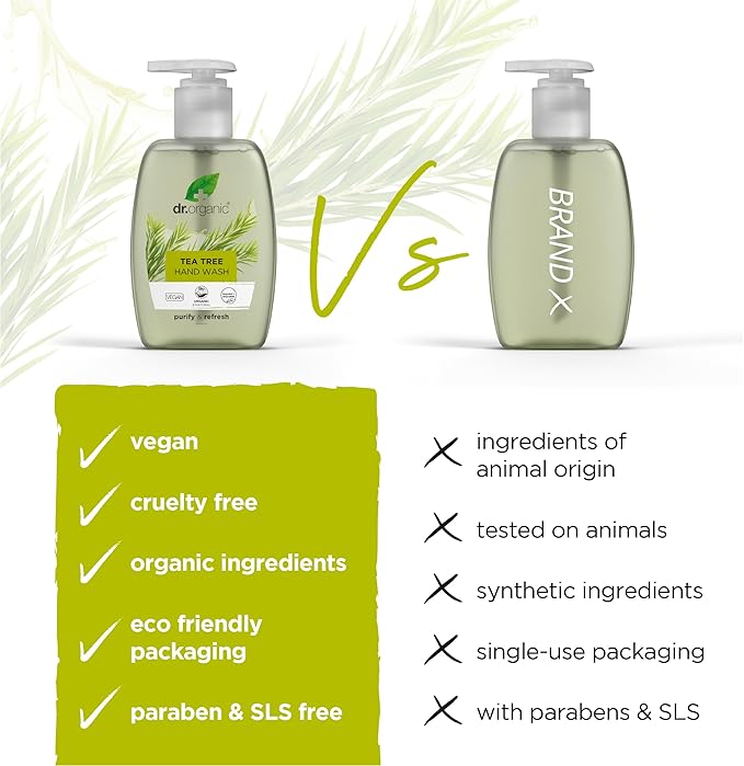 dr.organic Dr Organic Lavender Hand Wash Cleansing Natural Vegan CrueltyFree Paraben SLSFree Recycled Recyclable Organic 200ml Packaging may vary - Image 4