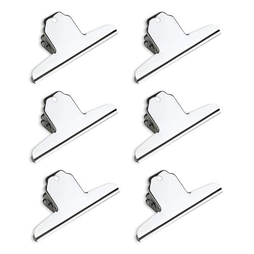 oddpod™ 6 Pcs Dingli XL Stainless Steel Paper Clip/Money Binder Clamp for Home Office School Supplies - 6 Inches - Image 1