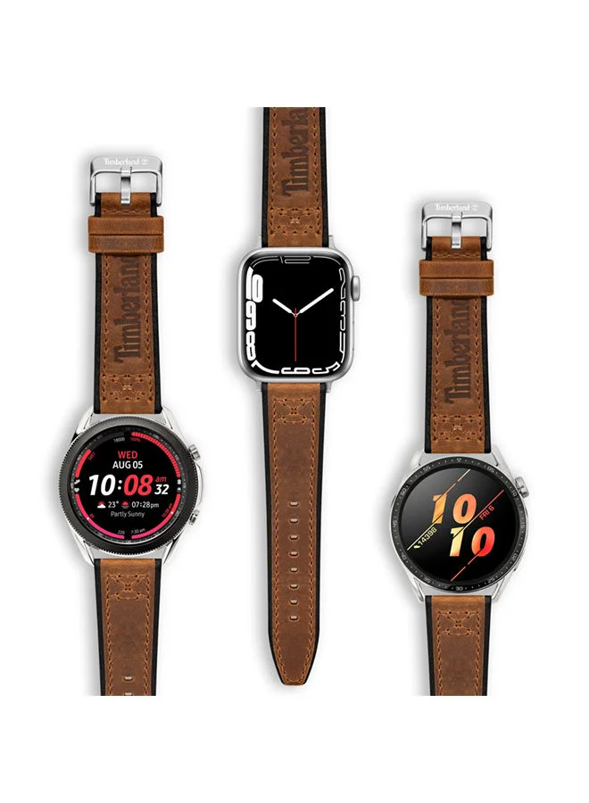تمبرلاند Universal Replacement Leather Strap For Men And Women Compatible With Apple Watch Series 3-9, SE, Ultra, Ultra 2 (42-44-45-50), Samsung, Huawei Or Quartz Watch With Lug Width Of 22mm