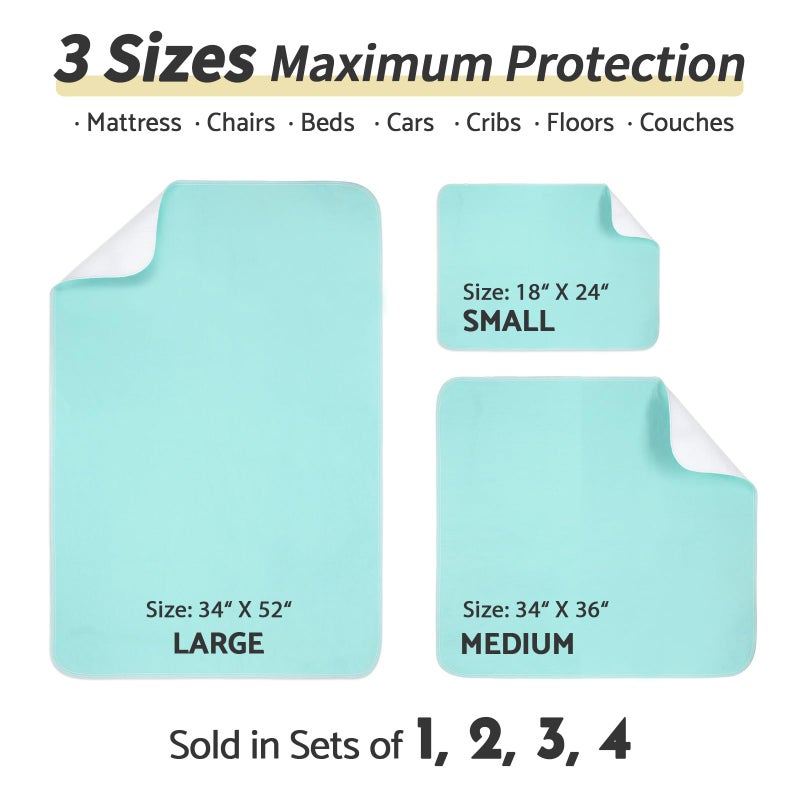 CoolShields Waterproof Bed Pads Incontinence 34'' x 52'' (1 Pack) Washable Reusable Bedwetting Mattress Protector Pad for Kids, Adults, Elderly, and Pets - Image 4
