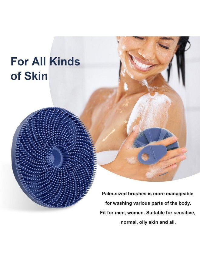إنر نيد فرشاة استحمام INNERNEED® المصنوعة من السيليكون الآمن غذائيًا والمُقشّرة والمُدلكة، أداة استحمام أكثر صحة، لجميع أنواع البشرة، تُرغى جيدًا، وتدوم لفترة أطول (أزرق داكن) - Image 5