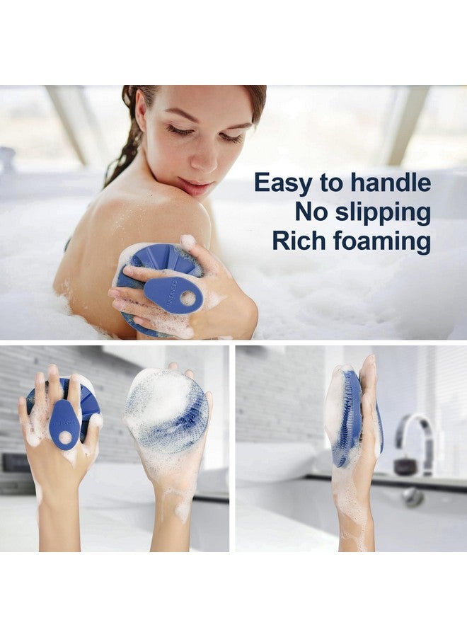 إنر نيد فرشاة استحمام INNERNEED® المصنوعة من السيليكون الآمن غذائيًا والمُقشّرة والمُدلكة، أداة استحمام أكثر صحة، لجميع أنواع البشرة، تُرغى جيدًا، وتدوم لفترة أطول (أزرق داكن) - Image 2