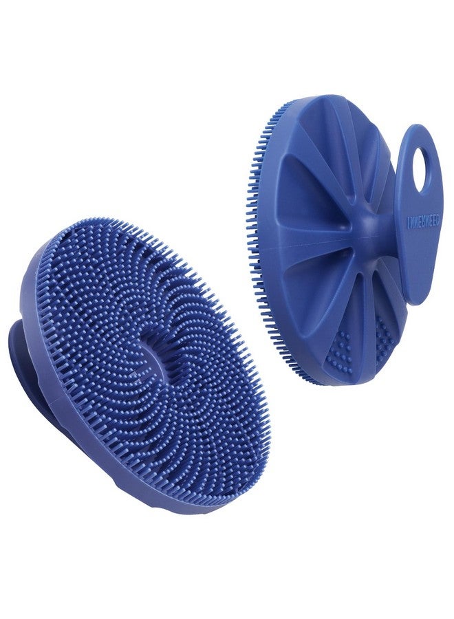 إنر نيد فرشاة استحمام INNERNEED® المصنوعة من السيليكون الآمن غذائيًا والمُقشّرة والمُدلكة، أداة استحمام أكثر صحة، لجميع أنواع البشرة، تُرغى جيدًا، وتدوم لفترة أطول (أزرق داكن) - Image 1