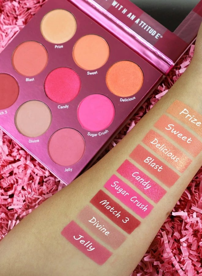 Rude لوحة أحمر خدود بلش كراش 9 ألوان - مطابقة ثلاثة من رود كوزمتيكس للنساء - 0.67 أونصة من أحمر الخدود - Image 5