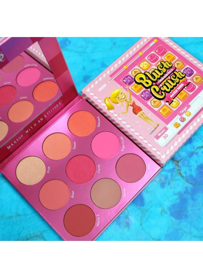 Rude لوحة أحمر خدود بلش كراش 9 ألوان - مطابقة ثلاثة من رود كوزمتيكس للنساء - 0.67 أونصة من أحمر الخدود - Image 3