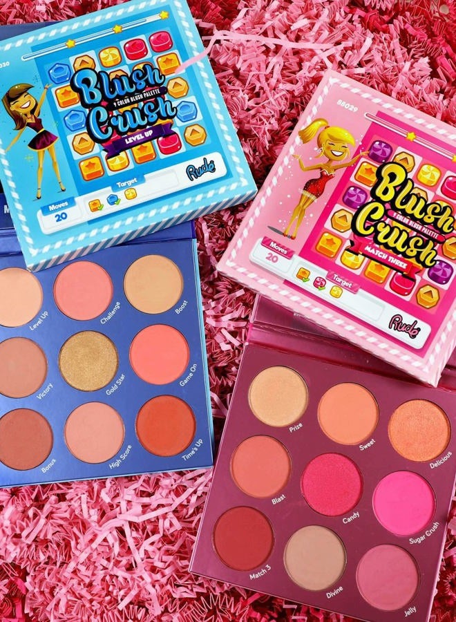 Rude لوحة أحمر خدود بلش كراش 9 ألوان - مطابقة ثلاثة من رود كوزمتيكس للنساء - 0.67 أونصة من أحمر الخدود - Image 4