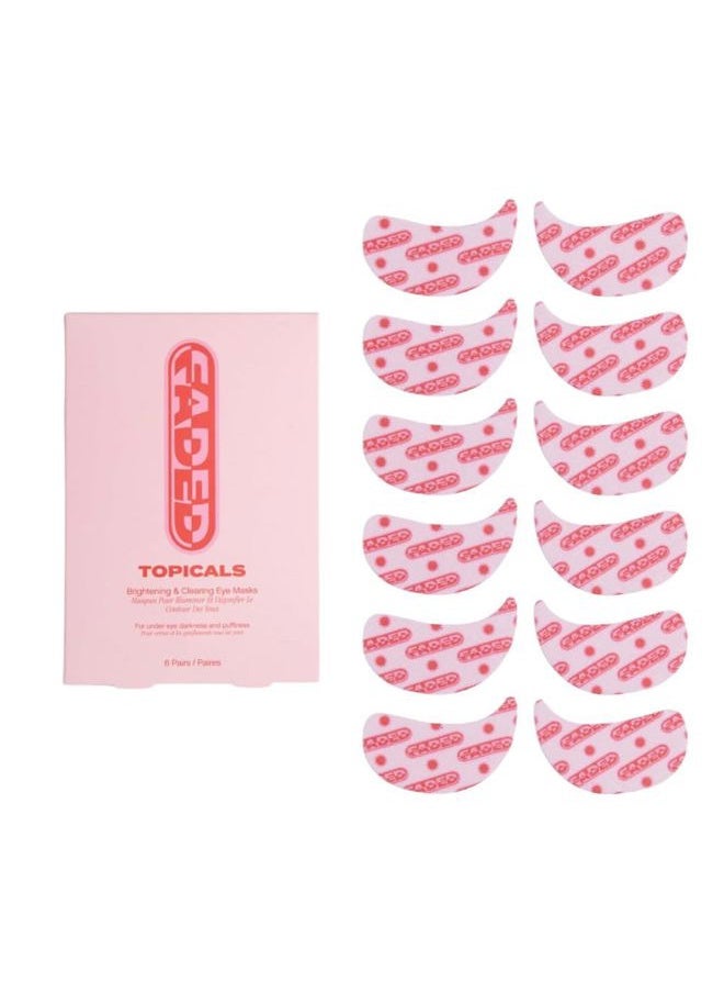 TOPICALS Faded Brightening Under Eye Masks | Patches to Depuff, Hydrate, Brighten and Cool | Reduce Dark Circles and Fine Lines | Contains Kojic Acid, Caffeine and Niacinamide (Set of 6)  - Image 1
