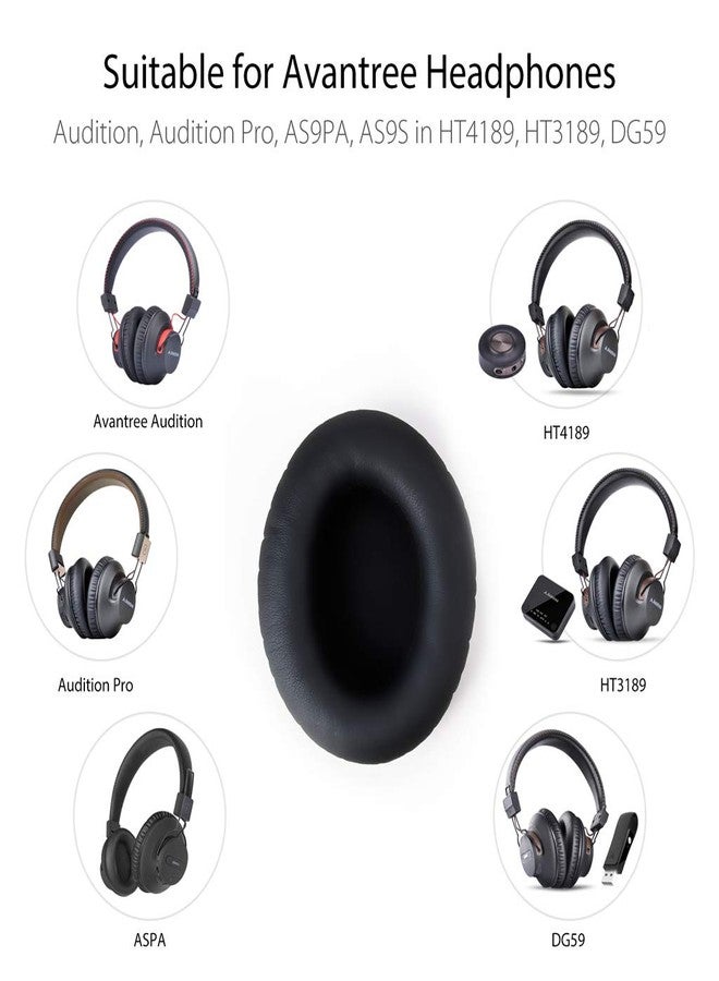 Avantree Black Replacement Earpads for Over Ear Headphones - Suitable for Avantree HT5009, HT4189, HT41899, DG59M, C519M，Audition, Audition Pro（Not Original Audition & Audition Pro Edition） - Image 4