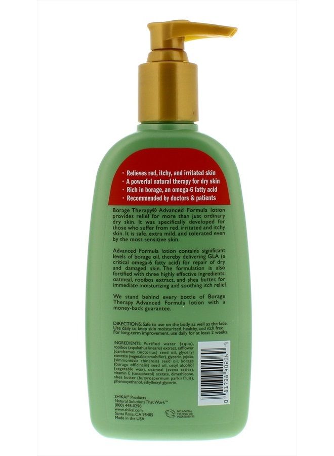 SHIKAI لوشن بوراچ للعلاج النباتي المتقدم للبشرة الجافة، تخفيف مهدئ ومرطب للبشرة الجافة والمتهيجة والحكة، غير دهني، مناسب للبشرة الحساسة (خالي من العطور، 8 أونصات، عبوة من 2) - Image 2