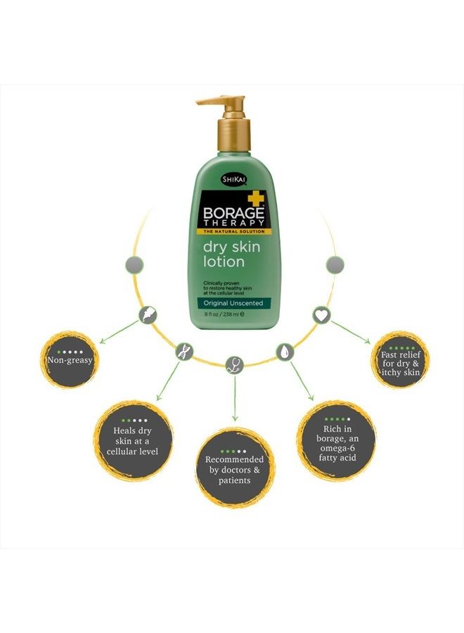 SHIKAI لوشن بوراچ للعلاج النباتي المتقدم للبشرة الجافة، تخفيف مهدئ ومرطب للبشرة الجافة والمتهيجة والحكة، غير دهني، مناسب للبشرة الحساسة (خالي من العطور، 8 أونصات، عبوة من 2) - Image 5
