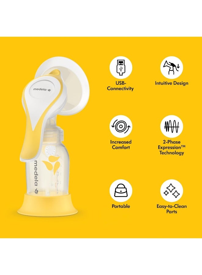 Medela مضخة الثدي اليدوية ميدلا هارموني، تصميم سويسري مدمج مع دروع بيرسونا فيت فليكس وتقنية التعبير ذات المرحلتين من ميدلا - Image 3