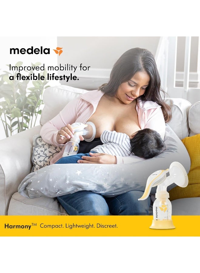 Medela مضخة الثدي اليدوية ميدلا هارموني، تصميم سويسري مدمج مع دروع بيرسونا فيت فليكس وتقنية التعبير ذات المرحلتين من ميدلا - Image 2