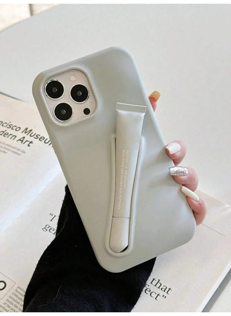 شي إن حقيبة هاتف سيليكون ناعمة وأنيقة  مع فتحة مدمجة لتخزين أحمر الشفاه (أحمر الشفاه غير مضمن)، متوافقة مع موديلات أيفون 14 برو - Image 1