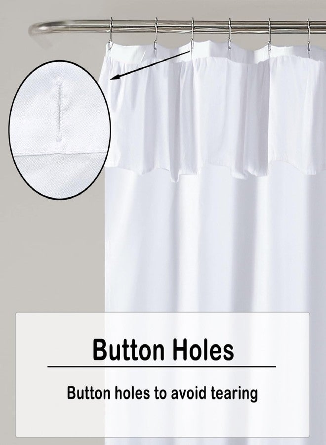 COSEVIER White Ruffle Farmhouse Shower Curtain, Cute Vintage Shabby Chic Fashion Textured Fabric Cloth Bathroom Curtain 72x72 Inch - Image 4