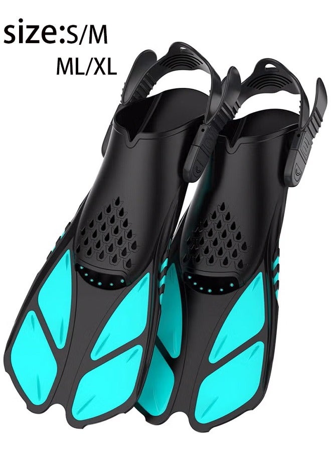 ماسكابوني زعانف غوص قابلة للتعديل - زعانف للغطس للبالغين والاطفال خفيفة الوزن للسفر زعانف سباحة للتدريب للرجال والنساء في المياه المفتوحة والغوص - Image 1