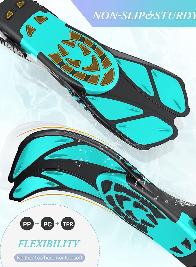 ماسكابوني زعانف غوص قابلة للتعديل - زعانف للغطس للبالغين والاطفال خفيفة الوزن للسفر زعانف سباحة للتدريب للرجال والنساء في المياه المفتوحة والغوص - Image 3