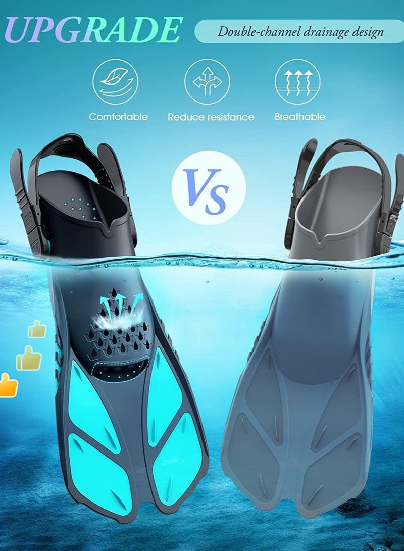 ماسكابوني زعانف غوص قابلة للتعديل - زعانف للغطس للبالغين والاطفال خفيفة الوزن للسفر زعانف سباحة للتدريب للرجال والنساء في المياه المفتوحة والغوص - Image 5