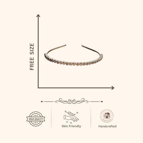 ACCESSHER Hairbands for Women & Girls | Gold & Silver Rhinestone Hair Hoops | Stylish Hair Accessories for Weddings, Parties, Ethnic Wear & Rakhi Gift (One Size) - Image 5