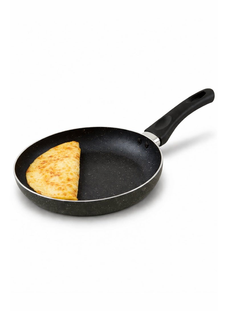 ديليتشي مقلاة غير لاصقة مقاس 26 سم - مقلاة طهي فاخرة من الألومنيوم مع طلاء رمادي من الجرانيت عالي الجودة، سطح داخلي صحي غير لاصق، مثالية لتحضير الطعام في المطبخ، صديقة للبيئة وخالية من حمض البيرفلورو الأوكتانويك (PFOA)، مقبض من الباكليت مقاوم للحرارة، متوافقة مع جميع أنواع المواقد. - Image 1