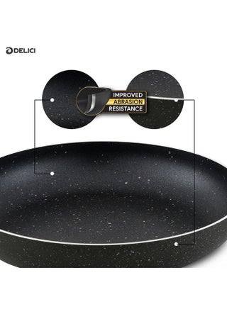 Non Stick Frying Pan 26CM - Superior Aluminium Cookware Fry Pan with High-Grade Granite Gray Coating, Healthy Non-Stick Interior, Kitchen Cooking Food Preparation Eco-Friendly PFOA Free, Heat Proof Bakelite Handle, Multi-Cooktop Compatible - view 3