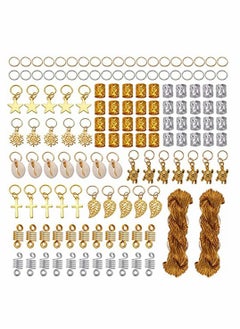 Braiding Hair Rings, Hair Jewelry for Women Braid Hair Clips Pendant Rings,  Aluminum Dreadlocks Beads, Metal Hair Accessory Hair Loops and Cuff Ornaments DIY Hair Accessories, 200 PCS