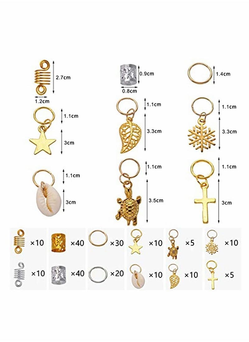 Excefore - Braiding Hair Rings, Hair Jewelry for Women Braid Hair Clips Pendant Rings,  Aluminum Dreadlocks Beads, Metal Hair Accessory Hair Loops and Cuff Ornaments DIY Hair Accessories, 200 PCS - Image 1