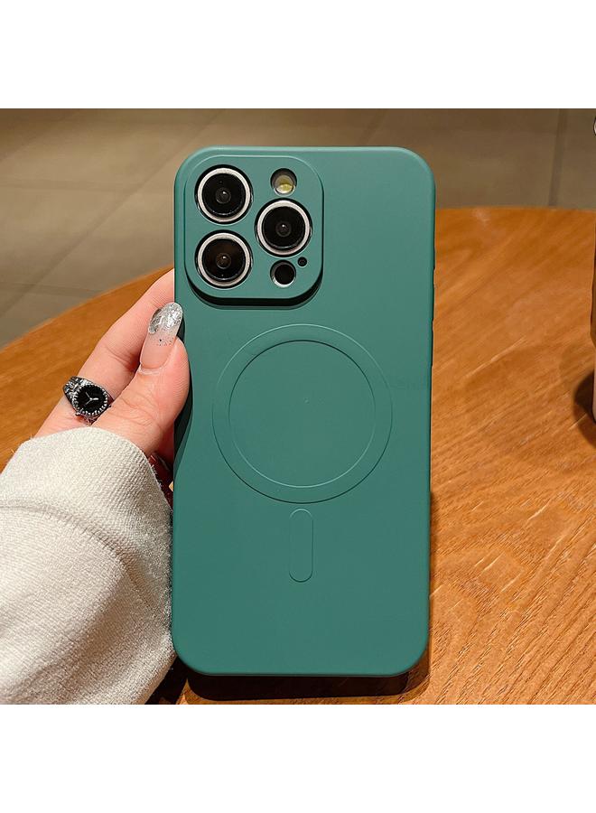 زبون جراب لهاتف iPhone 13 Pro بلون سادة من السيليكون السائل MagSafe جراب هاتف مغناطيسي - Image 1