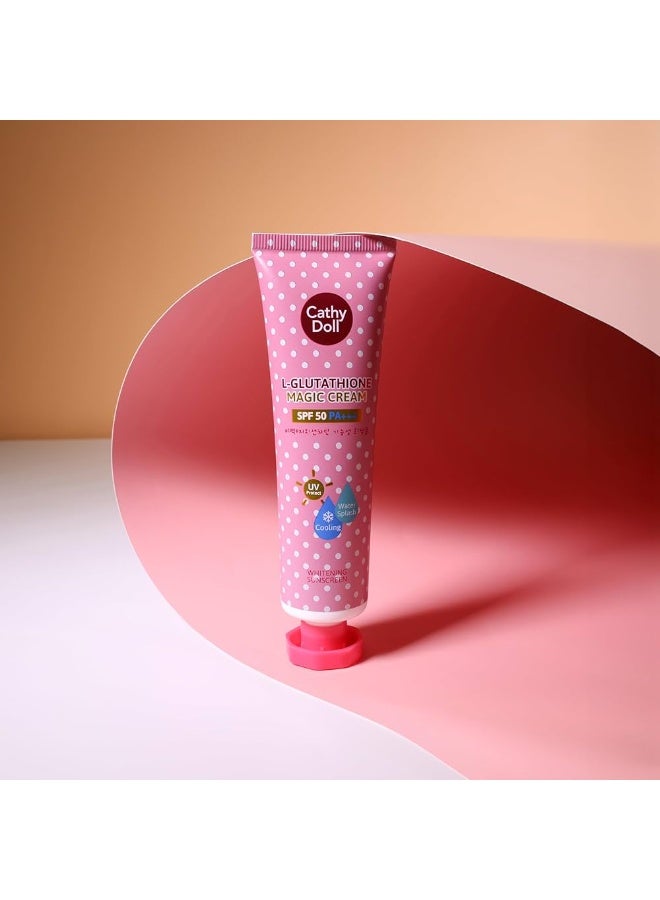 Cathy Doll L-Glutathione Magic Cream SPF50 PA+++ Daily Face Cream with UV Protection Lightweight, Brightening-Look & Tone-Enhancing Formula Suitable for All Skin Types - Image 4