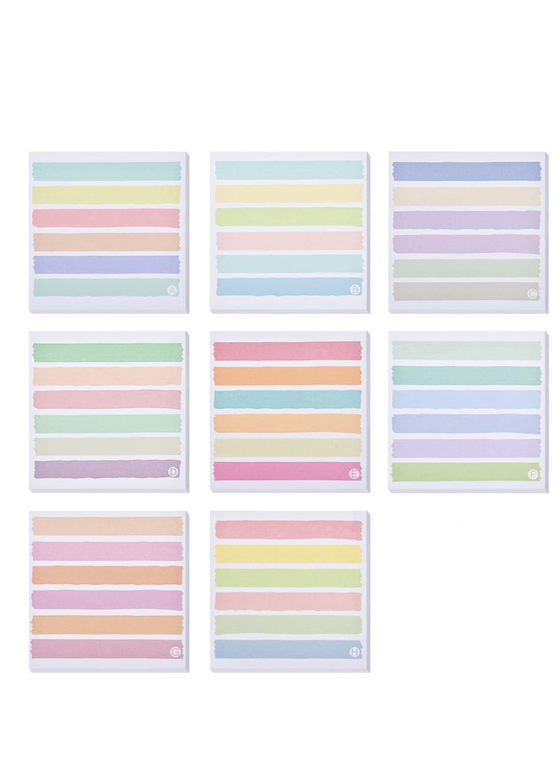 Colorful 8 Pack Sticky Notes with Strong Adhesive for Study and Office Use, 3x3 Inch Memo Pads with 50 Sheets Each - Image 1