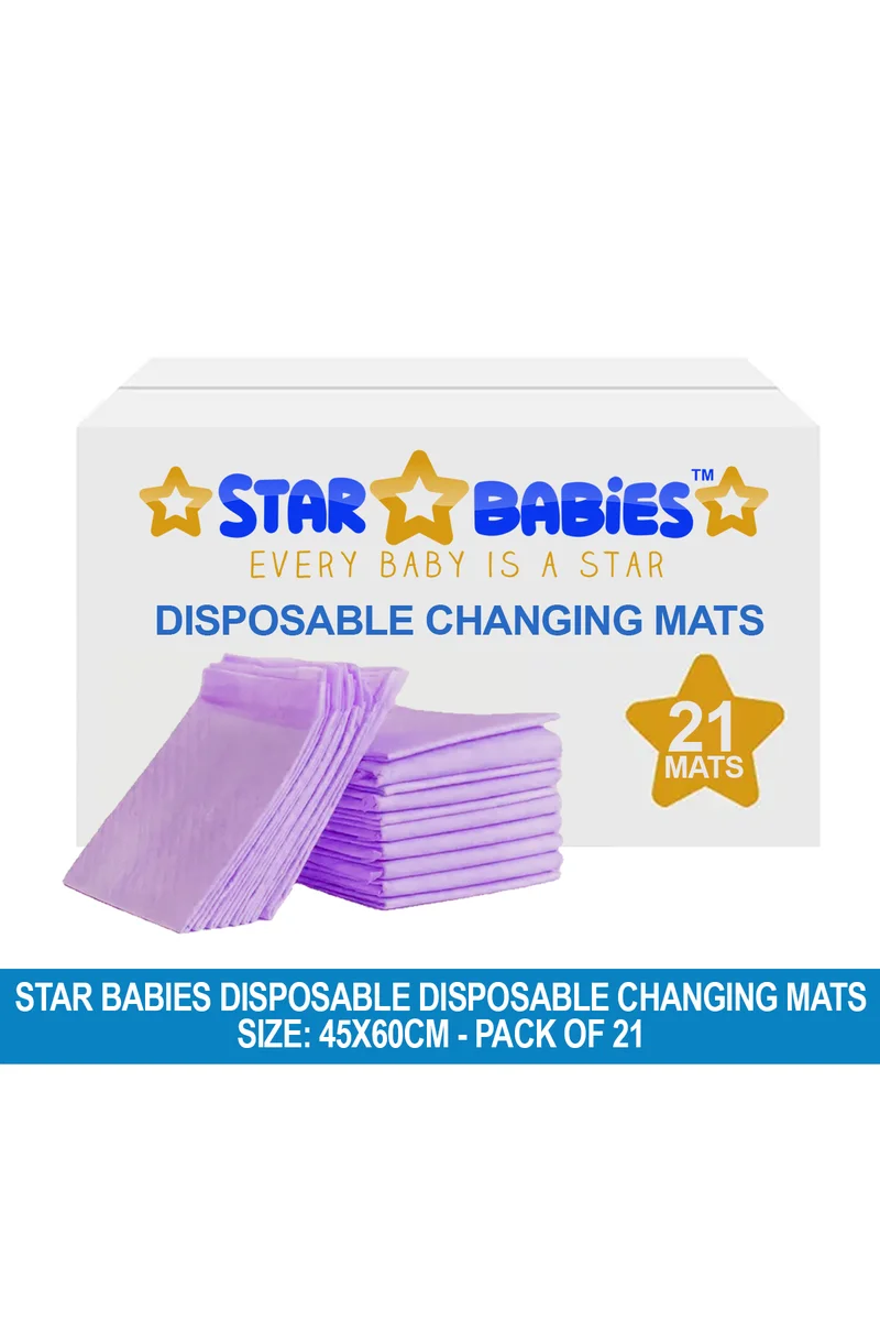 STAR BABiES Star Babies - Disposable Changing Mat - Lavender - Large - 21pcs