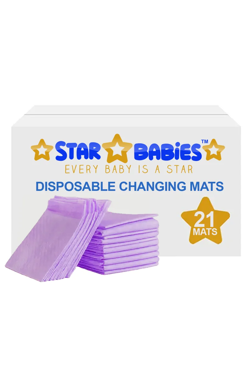 STAR BABiES Star Babies - Disposable Changing Mat - Lavender - Large - 21pcs