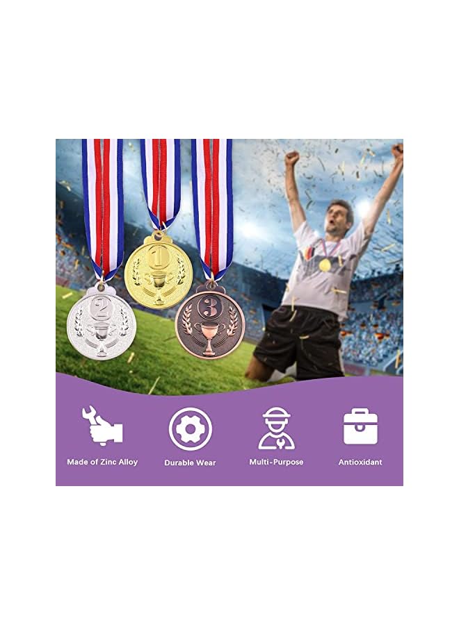 promass Award Metal Kids Winner Medals for Kids, Gold Silver and Bronze Medals with Trophy Pattern 1st 2nd 3rd Prizes for Sports Award, Competitions, Party Favors and Decorations(12 Pcs) - Image 3