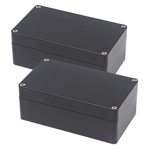 Zulkit Junction Box, Zulkit Project Box IP65 Waterproof Outdoor Box ABS Plastic Electrical Boxes Electronic Enclosure Black 6.22 x 3.54 x 2.36 inch (158 x 90 x 60 mm)(Pack of 2) - Image 1