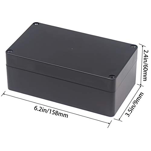 Zulkit Junction Box, Zulkit Project Box IP65 Waterproof Outdoor Box ABS Plastic Electrical Boxes Electronic Enclosure Black 6.22 x 3.54 x 2.36 inch (158 x 90 x 60 mm)(Pack of 2) - Image 2